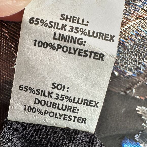 Ramy Brook S Trey Metallic Floral v neck button down Blouse - Picture 5 of 9